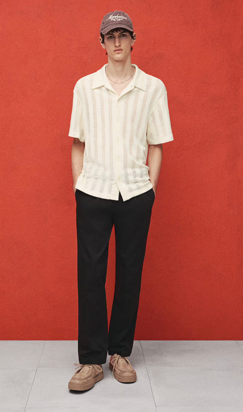 Men’s Regular-Fit Jacquard Knit Shirt.