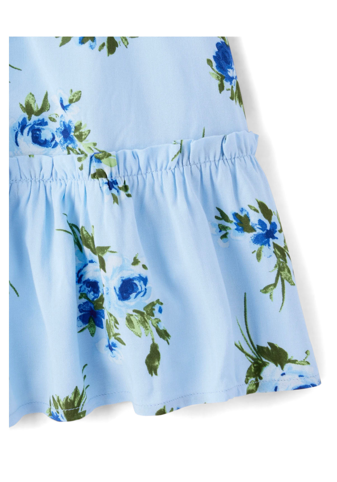 Girls Floral Smocked Ruffle Dress.