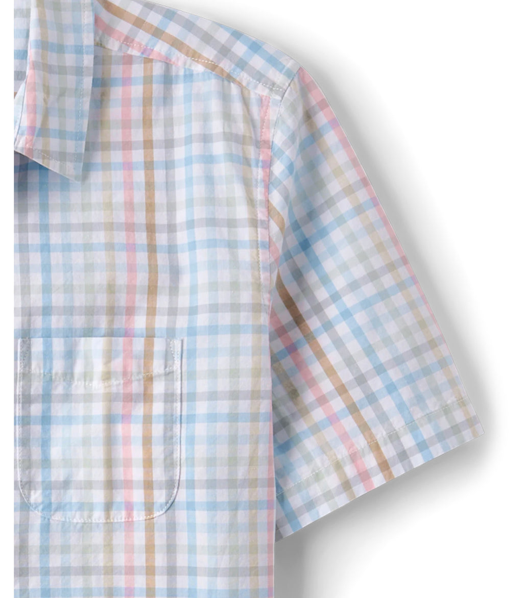 Men’s Place Gingham Poplin Short Sleeve Shirt.