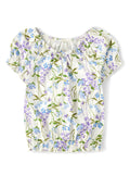 Girls Floral Smocked Top