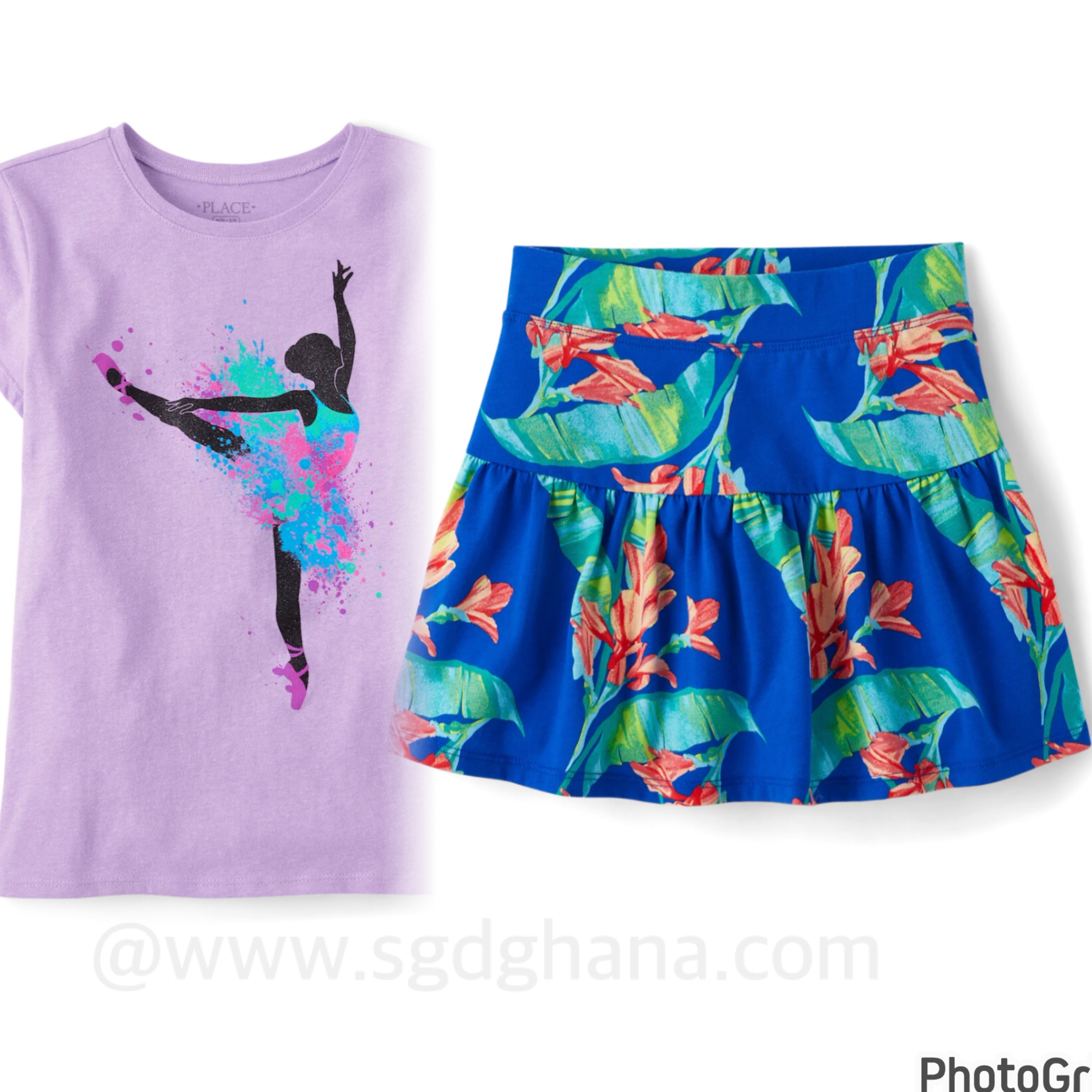 Girls Tiered Printed Skirt and Top- Size XS4