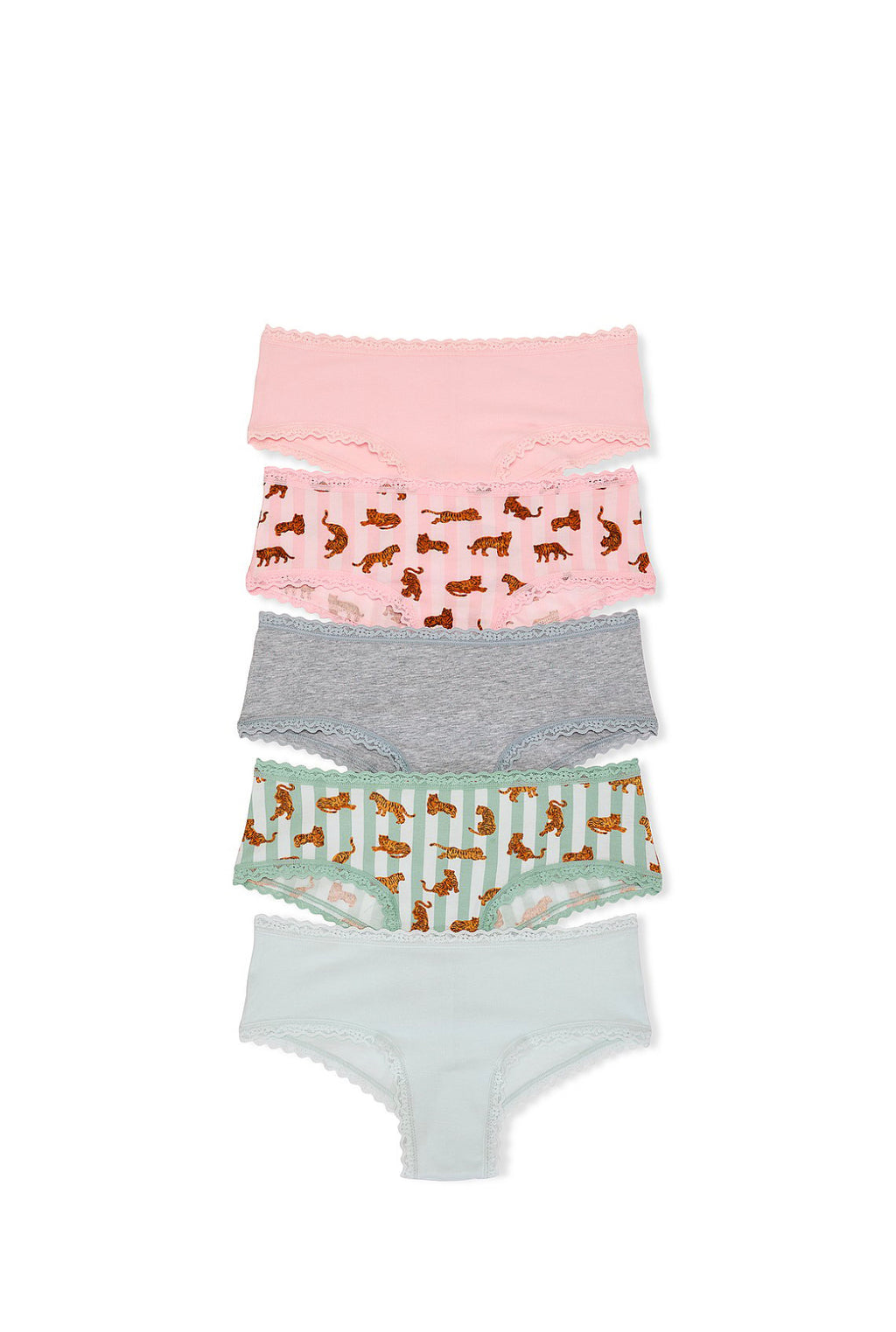 5-Pack Cotton Lace-Trim Cheeky Panties by Victoria’s Secret.