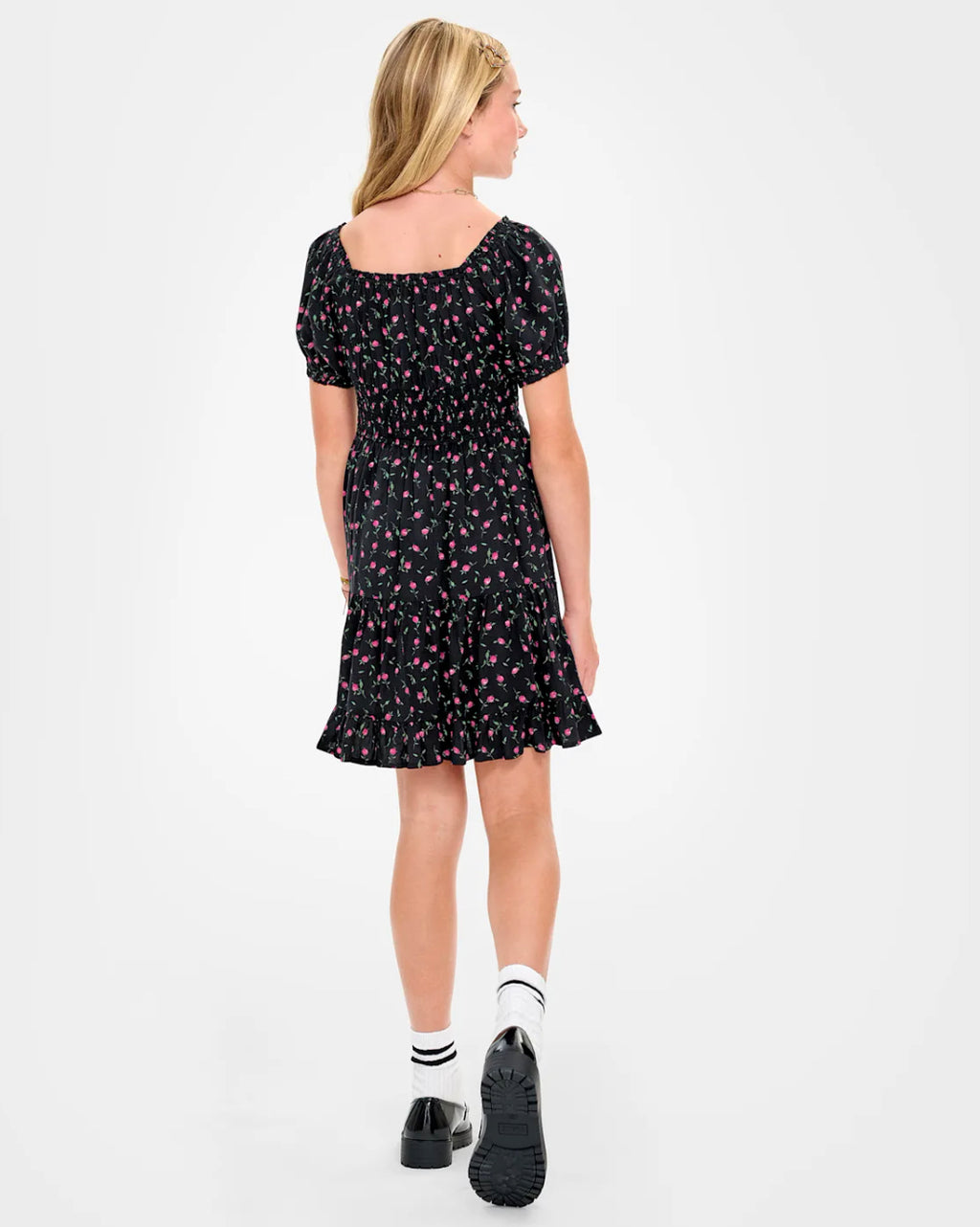 Tween Girls Floral Smocked Dress