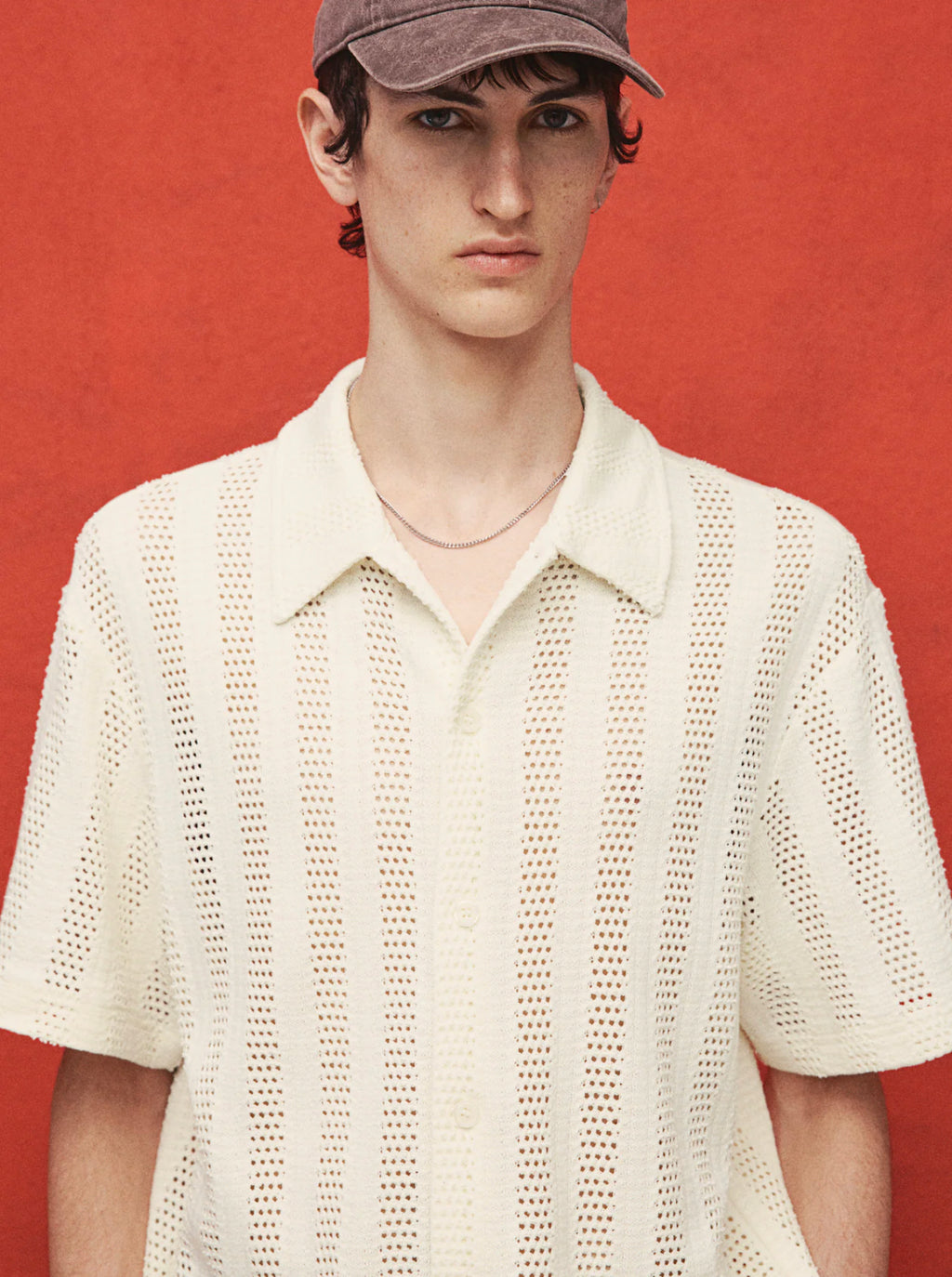 Men’s Regular-Fit Jacquard Knit Shirt.