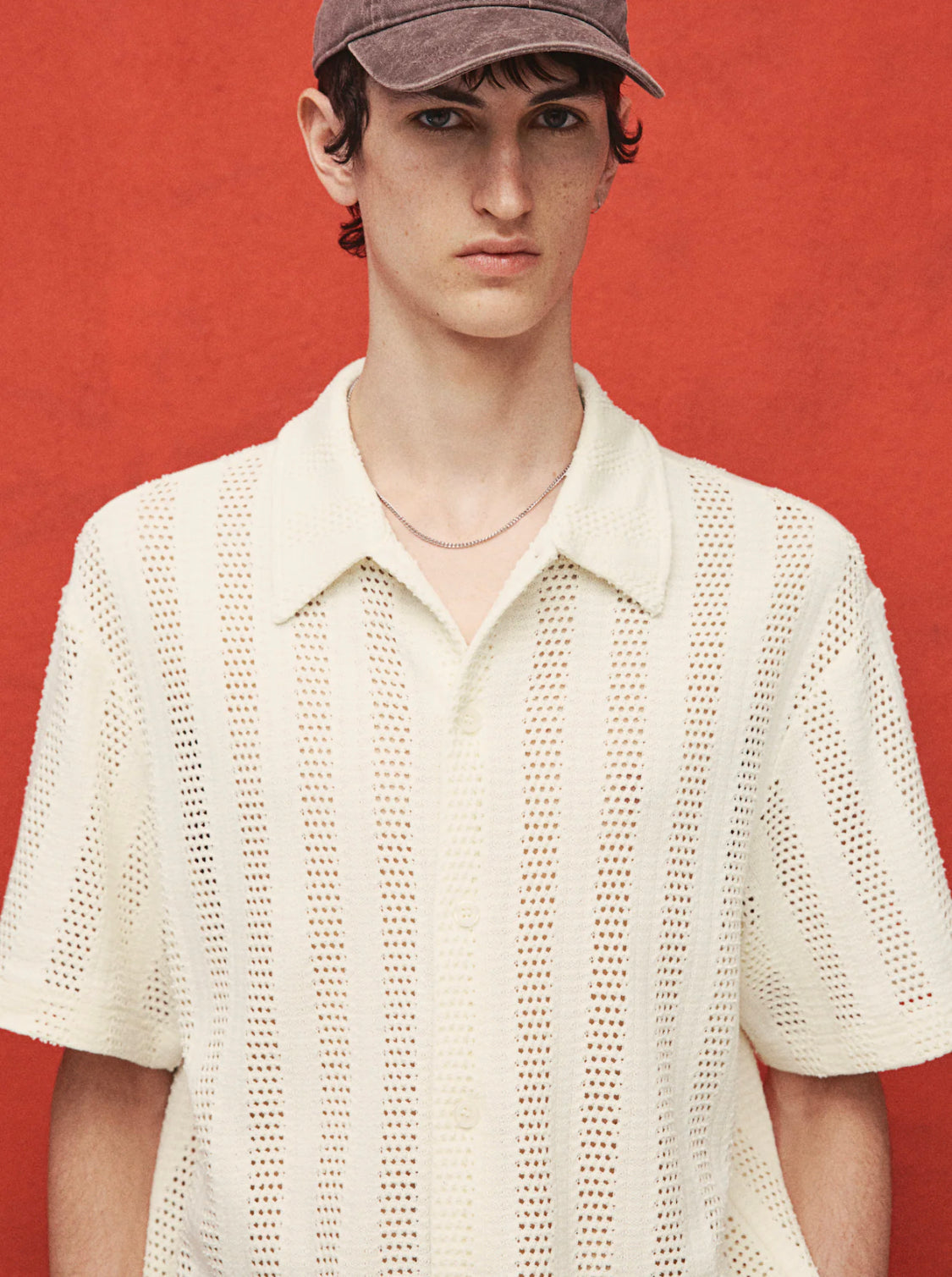 Men’s Regular-Fit Jacquard Knit Shirt.