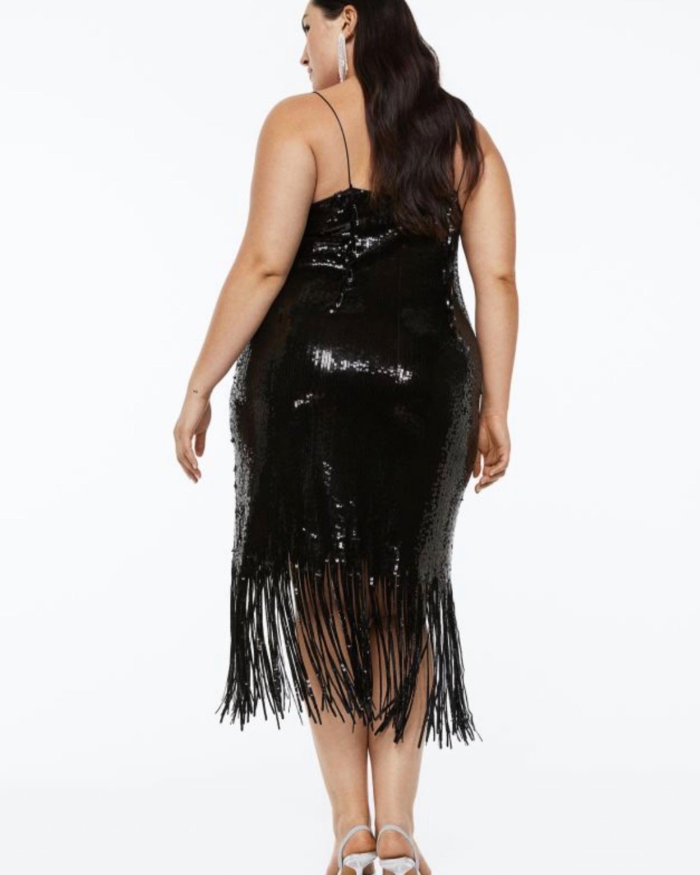 Women Frayed Hem Sequin Dress