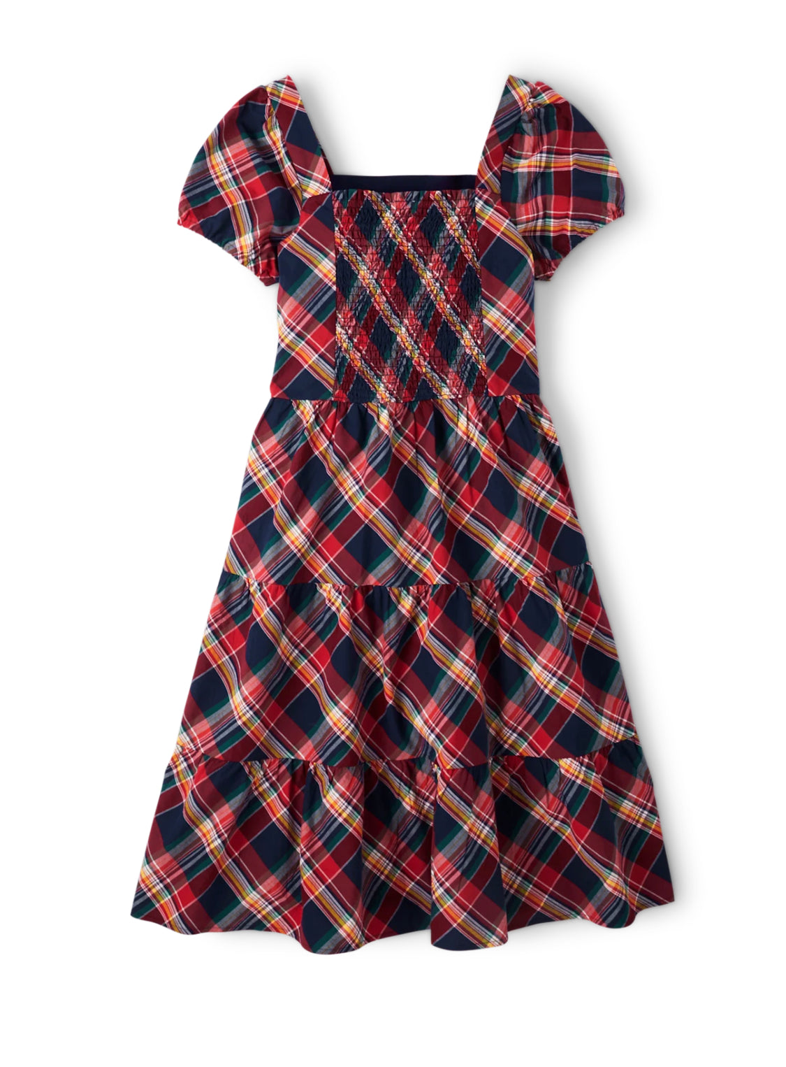 Women’s Smocked Bodice Plaid Dress
