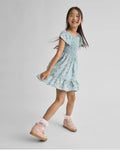 Girls Floral Smocked Dress