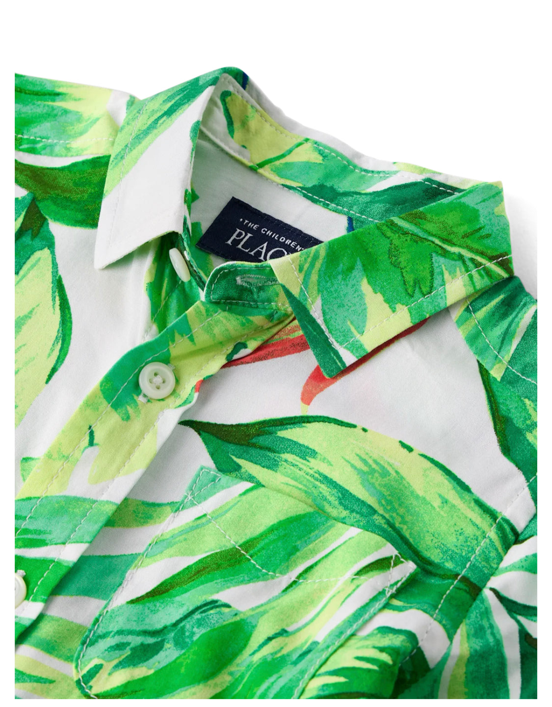 Toddler Boys Tropical Button Up Shirt.