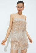 Women’s Sequined Tank Frayed Dress