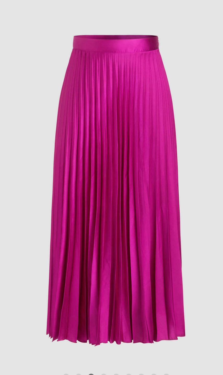 Women’s Pleated Satin Skirt