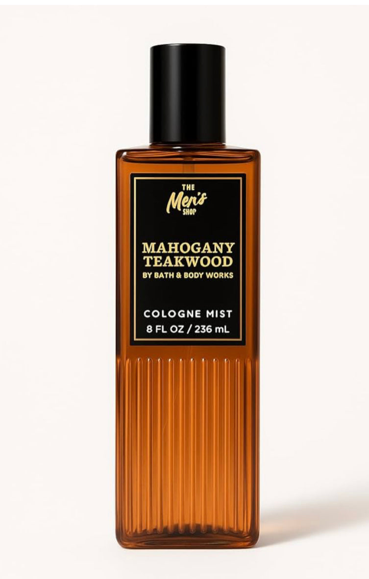 Men’s Mahogany Teakwood Body Cologne Mist by Bath and Body Works.