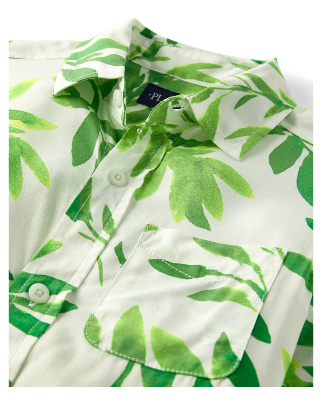 Boys Tropical Button Up Shirt