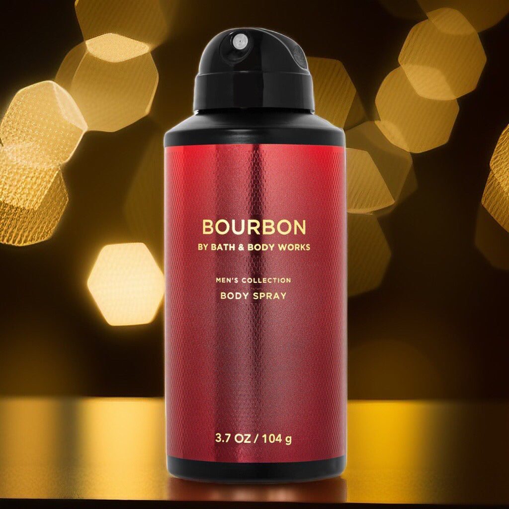 Men’s Bourbon Body Spray by Bath and Body Works.