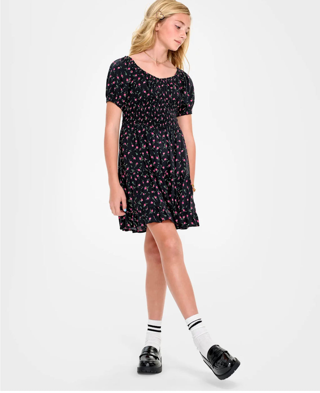 Tween Girls Floral Smocked Dress