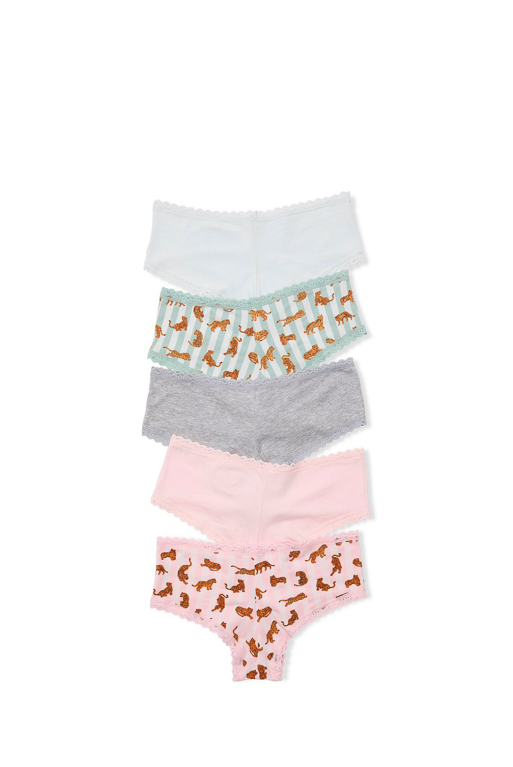 5-Pack Cotton Lace-Trim Cheeky Panties by Victoria’s Secret.