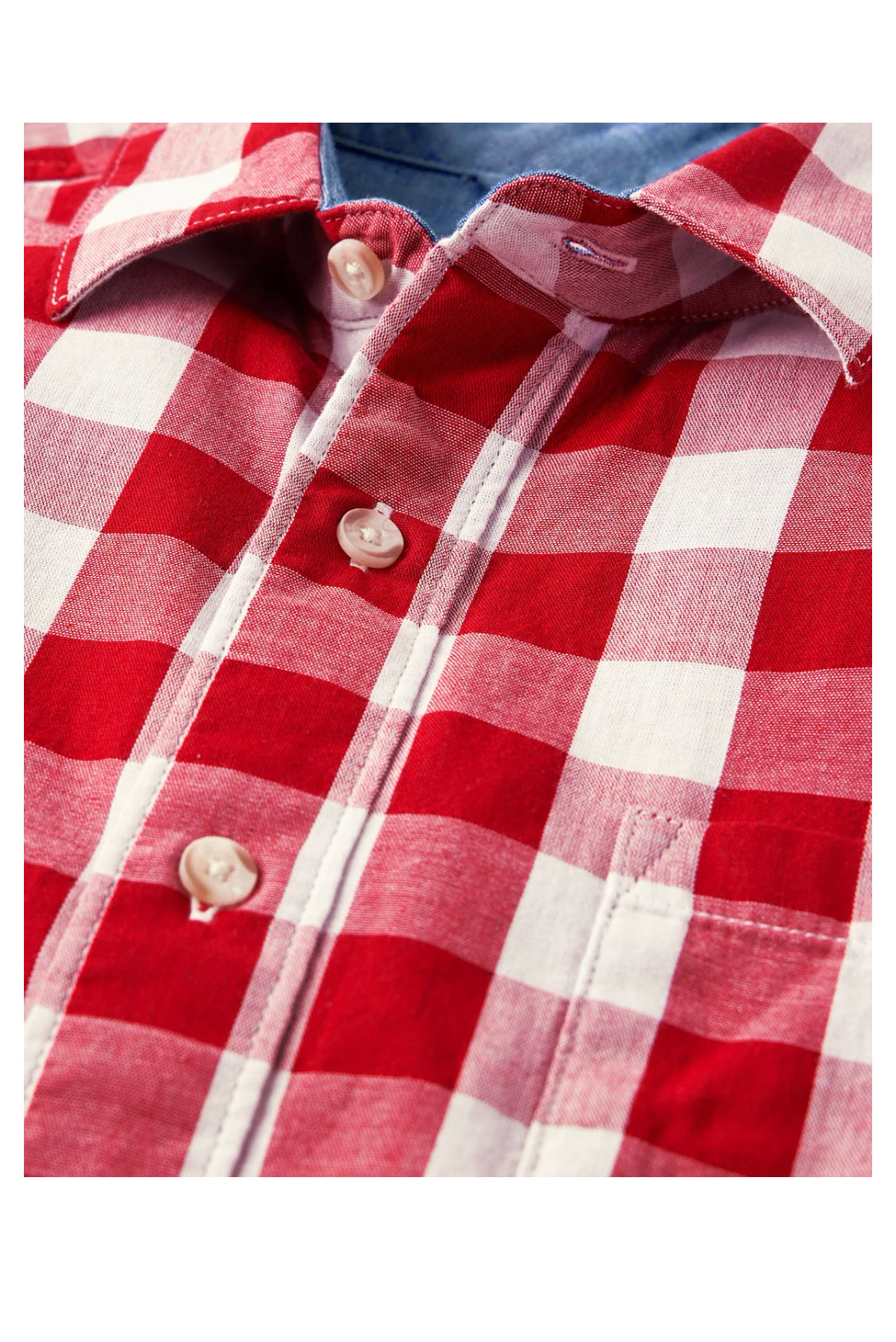 Men’s Gingham Button Up Shirt.