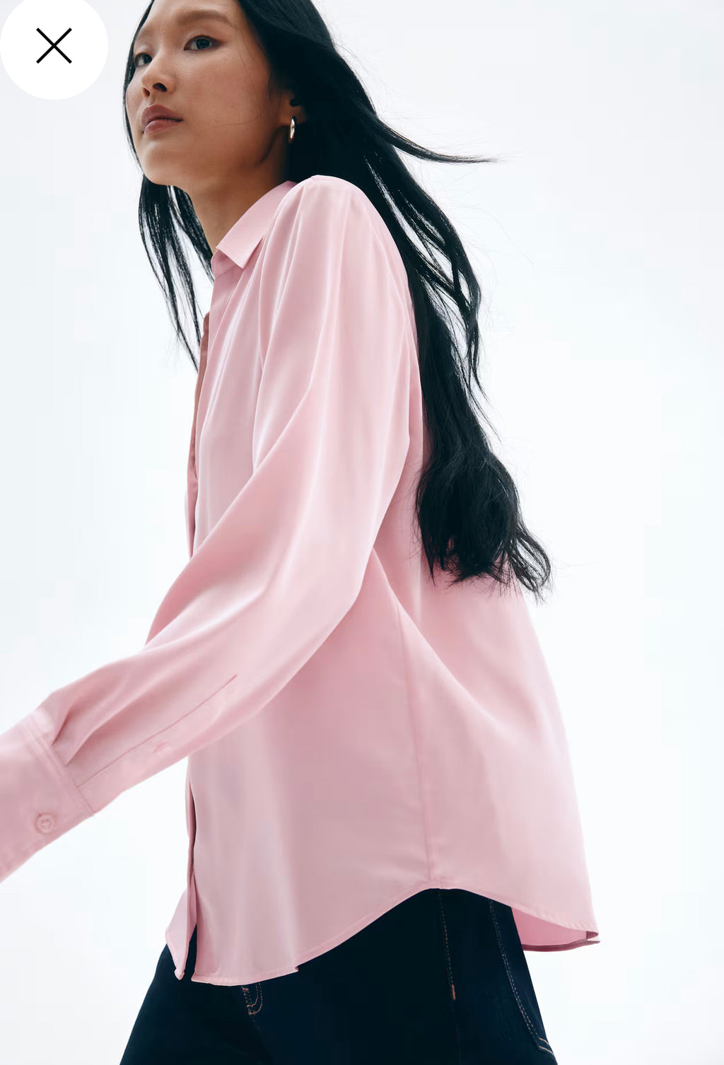 Women’s V-Neck Satin Shirt by H&M