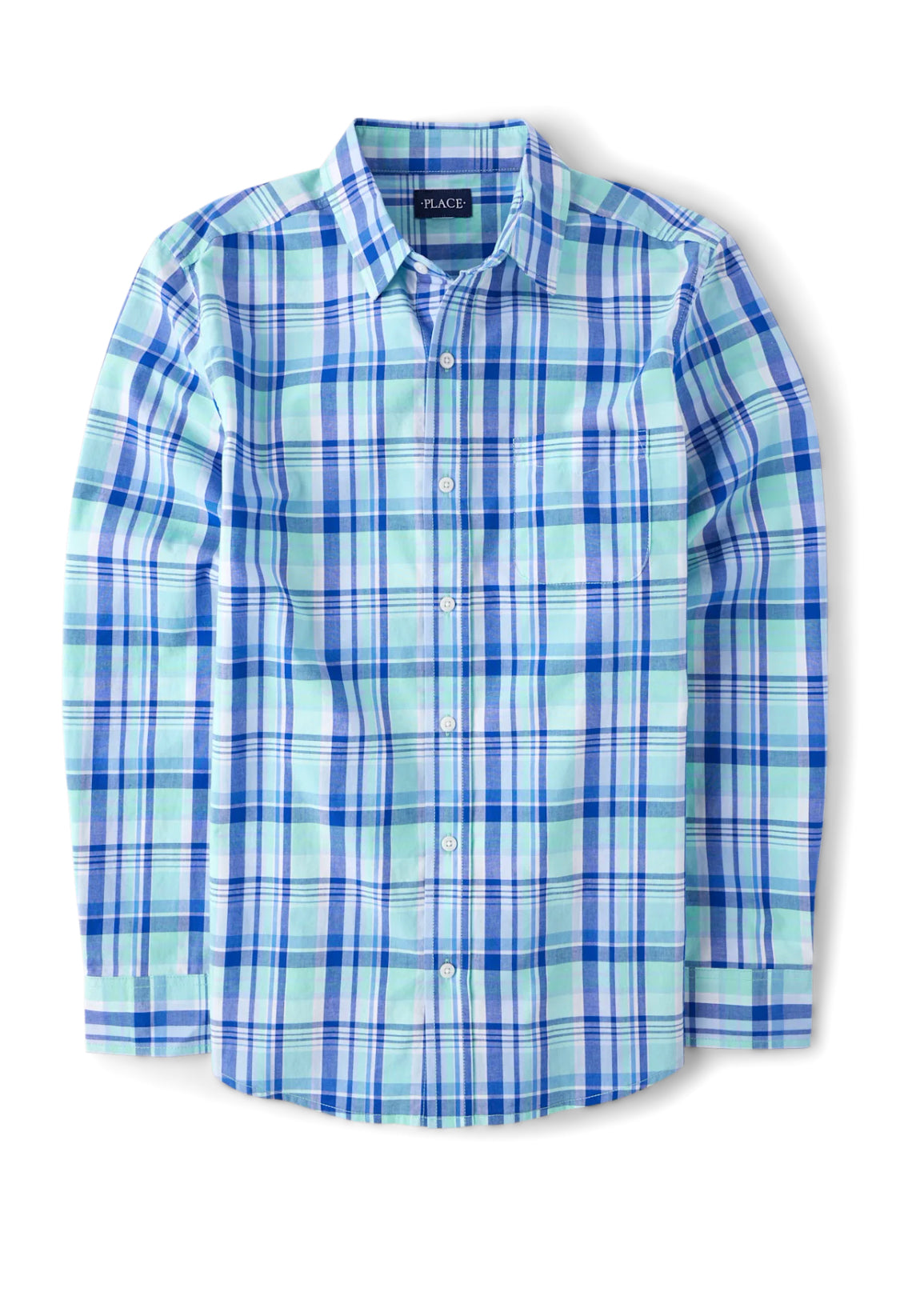 Men’s Place Plaid Cotton Button Up Shirt