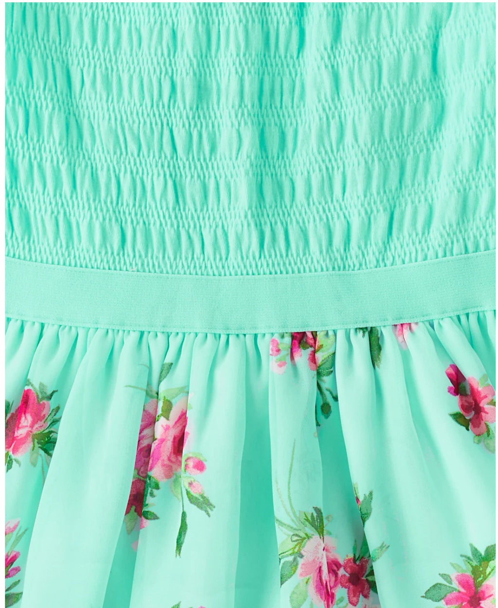 Girls Floral Smocked Fit and Flare Dress
