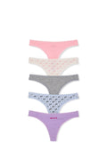 Women’s 5-Pack Cotton Lace-Trim Thong Panty by Victoria’s Secret.