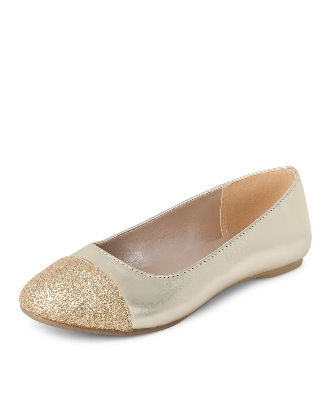Girls Metallic Glitter Ballet Shoes.