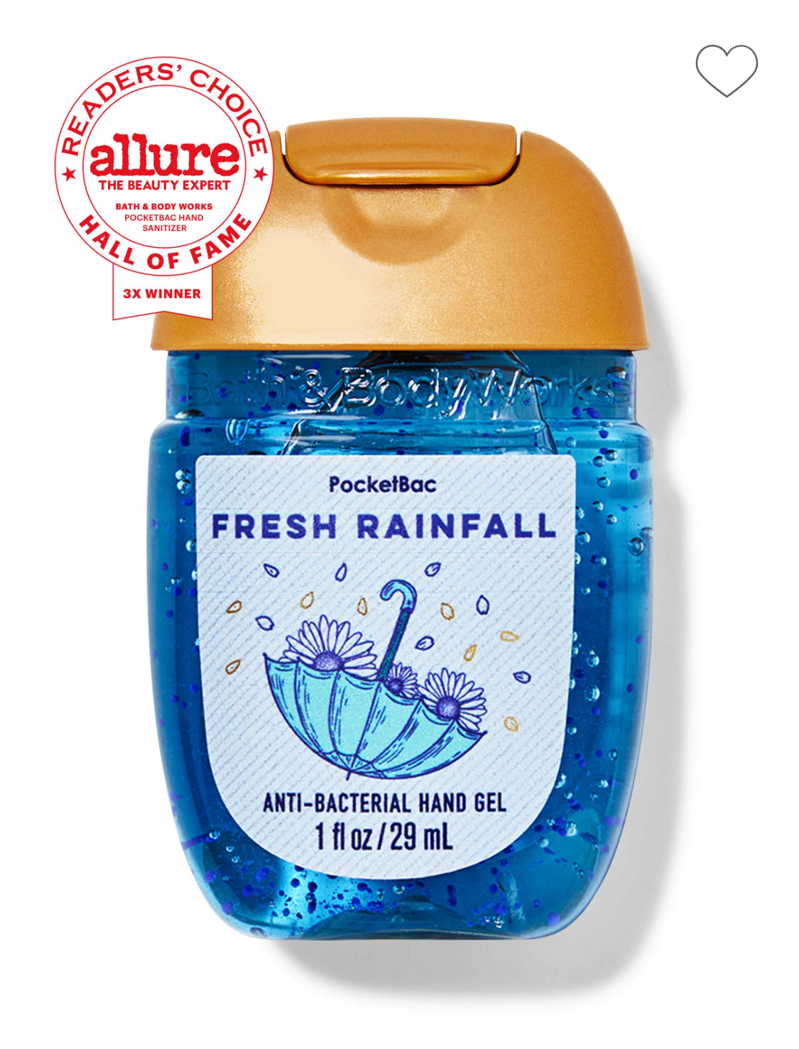 Fresh Rainfall PocketBac Hand Sanitizer by Bath and Body Works.