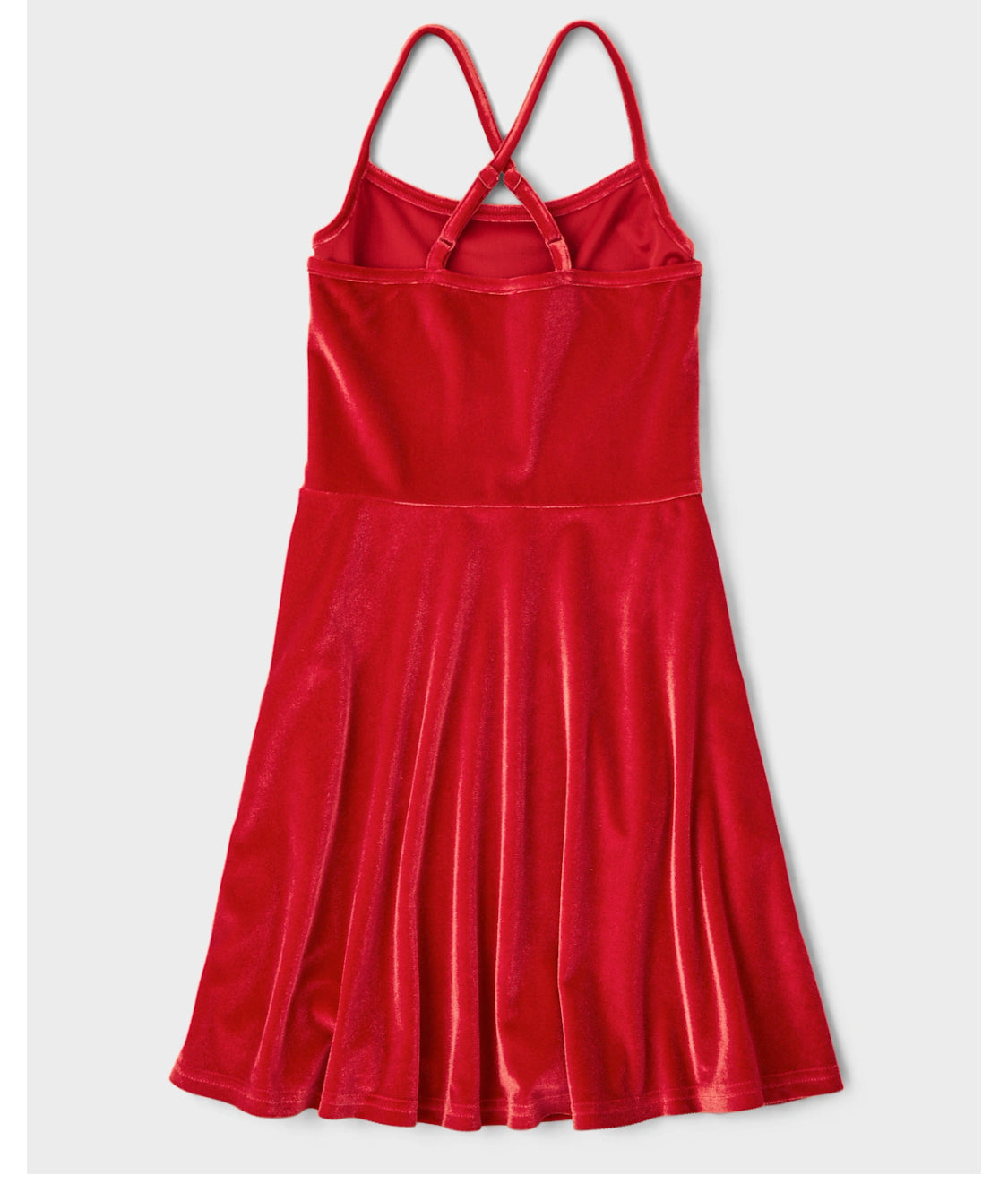 Teen Girls Velour Strapped Skater Dress.