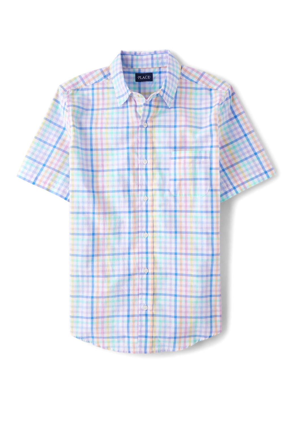 Men’s Place Gingham Cotton Poplin Button Up Shirt.
