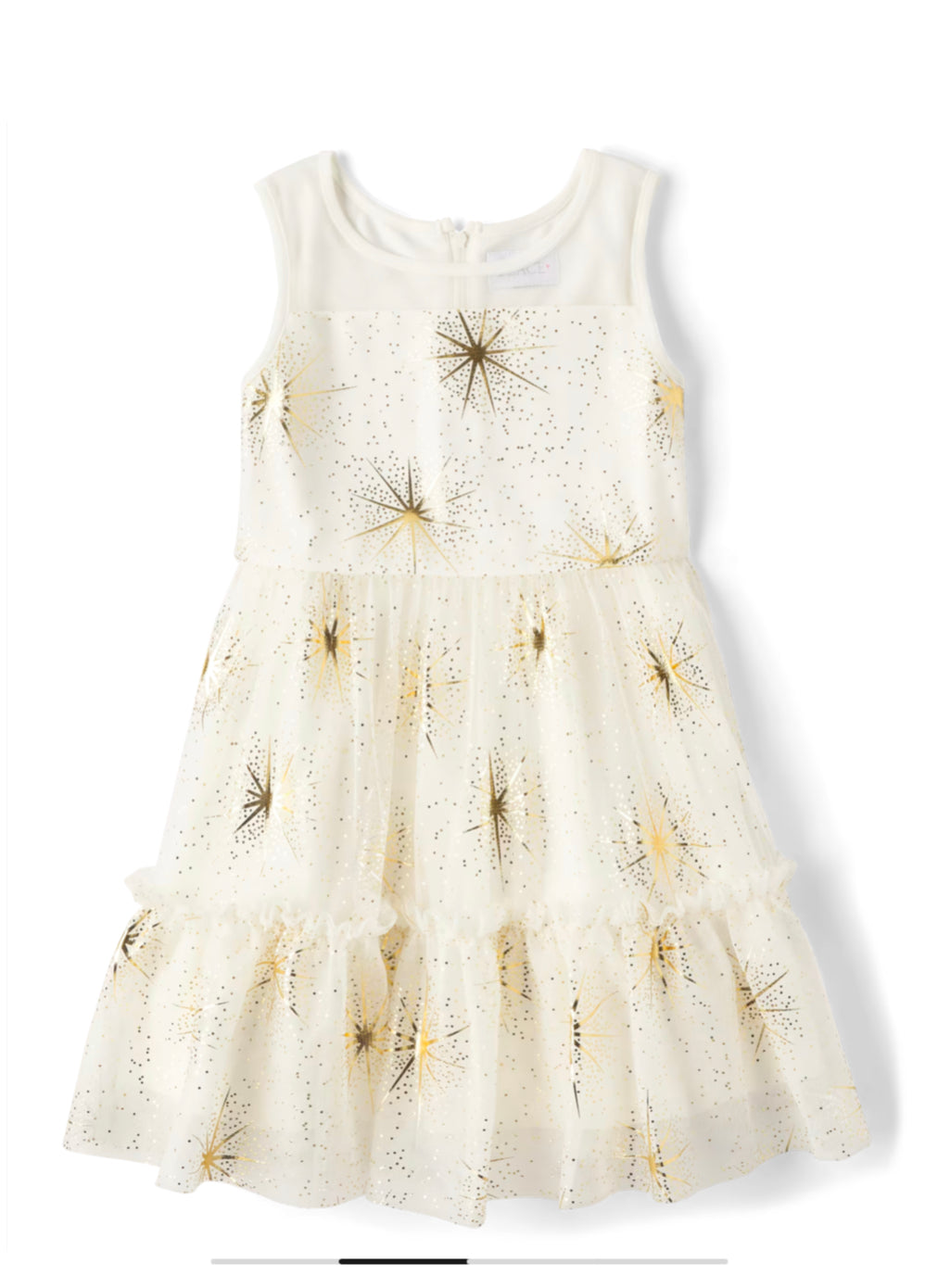 Girls Foil Star Mesh Raffle Dress.