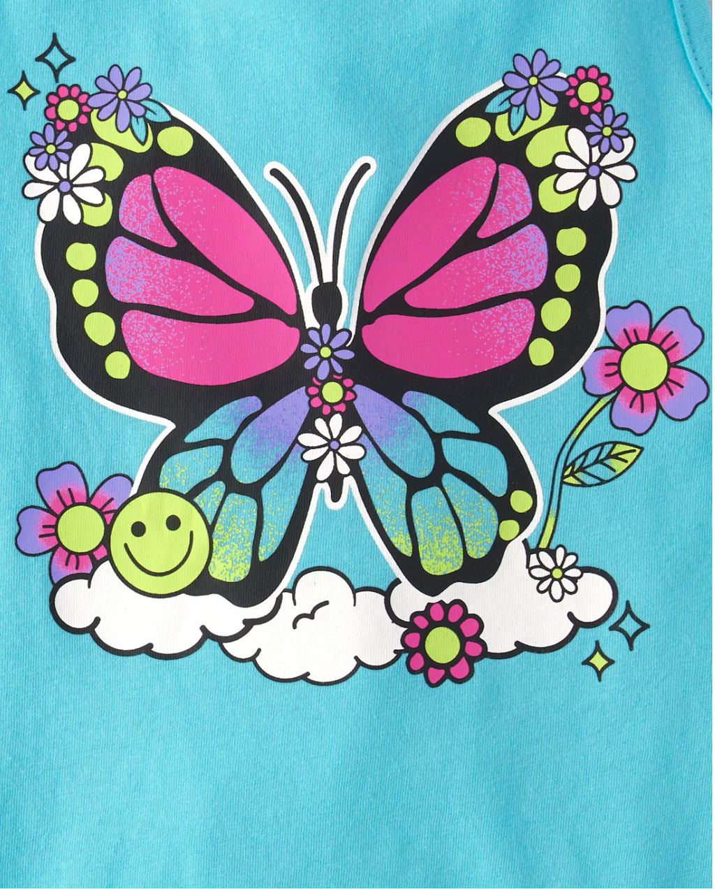 Girls Happy Vibes Fringe Tank Top 2-Pack