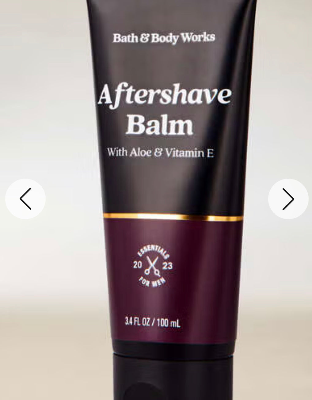 Men’s Aftershave Balm by Bath and Body Works.