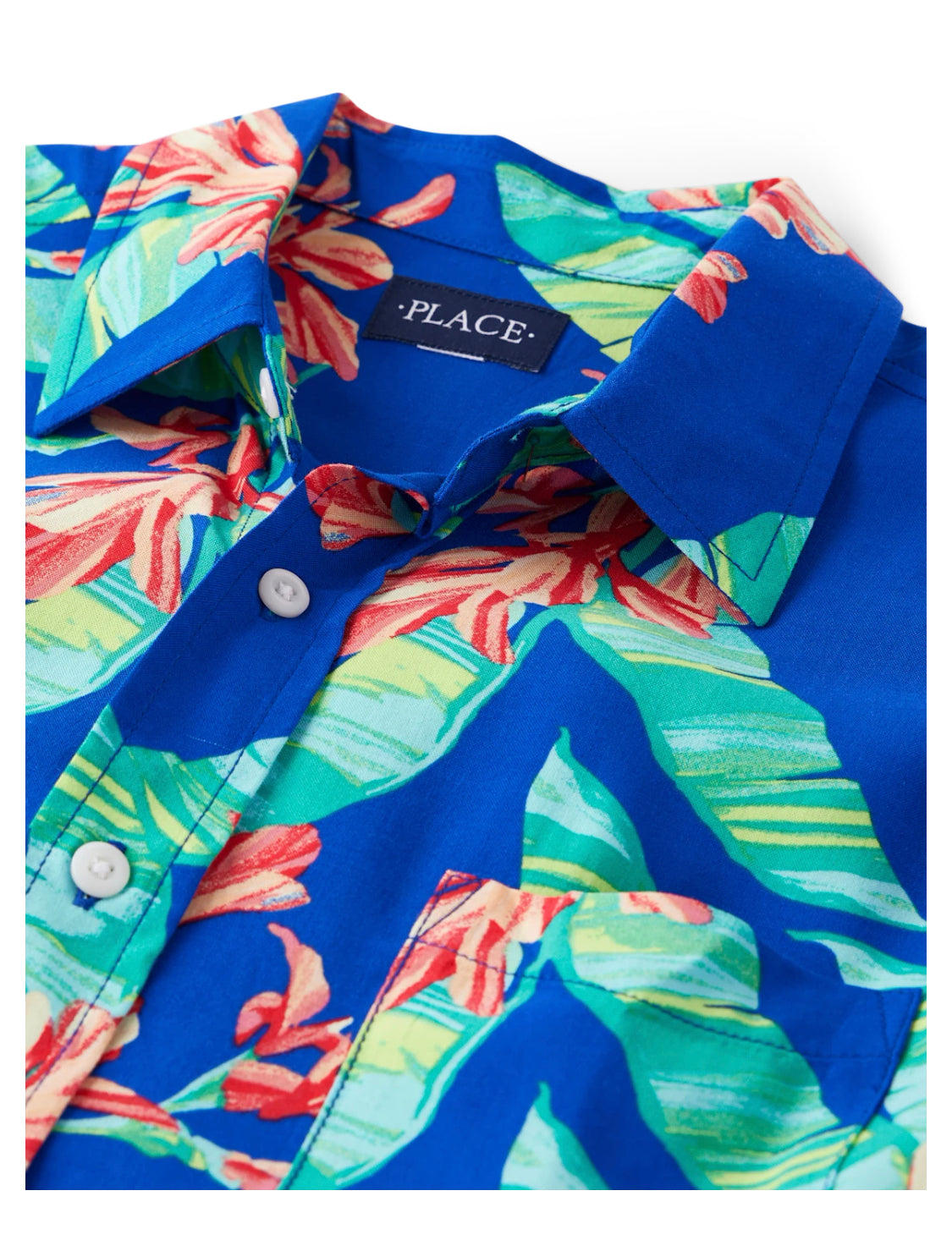 Boys Tropical Button Up Shirt.