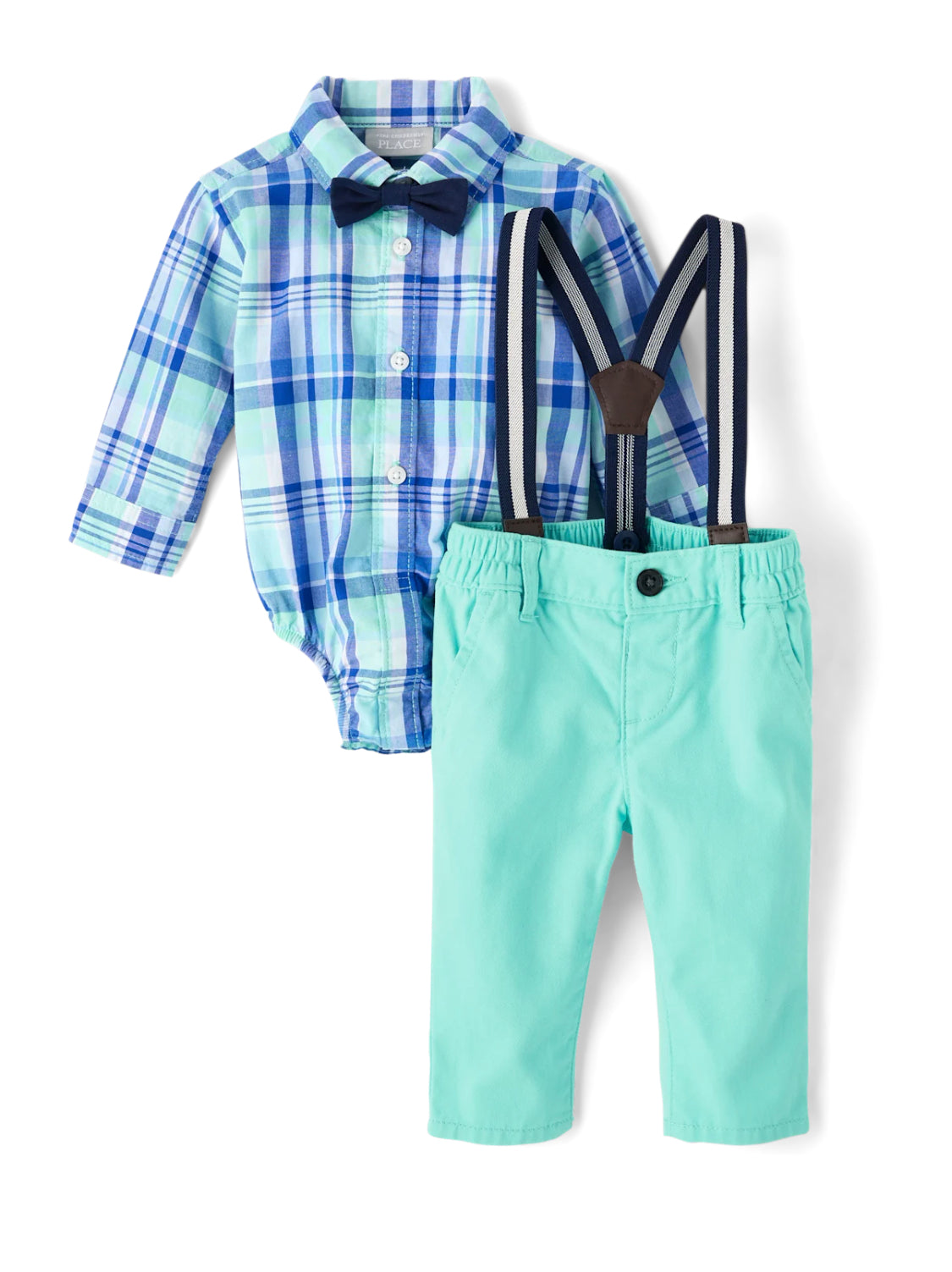 Baby Boys Plaid Poplin 3-piece Set.