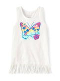 Girls Tank Top with Fringe at The Hems