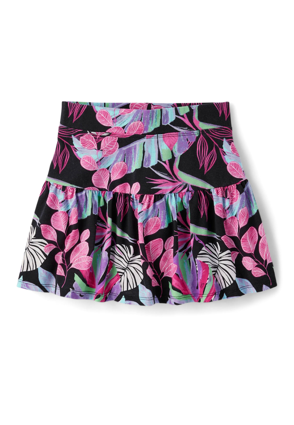 Girls Tiered Printed Skirt