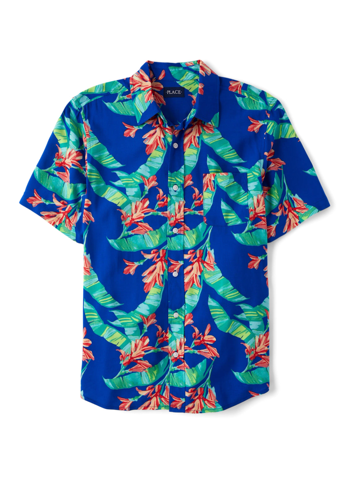 Boys Tropical Button Up Shirt.