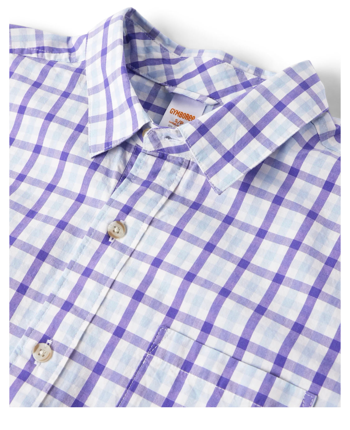 Men’s Gymboree Plaid Cotton Poplin Button Up Shirt.