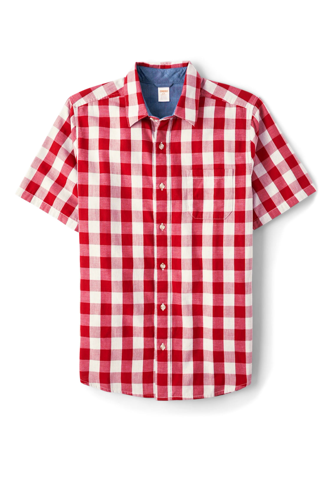 Men’s Gingham Button Up Shirt.