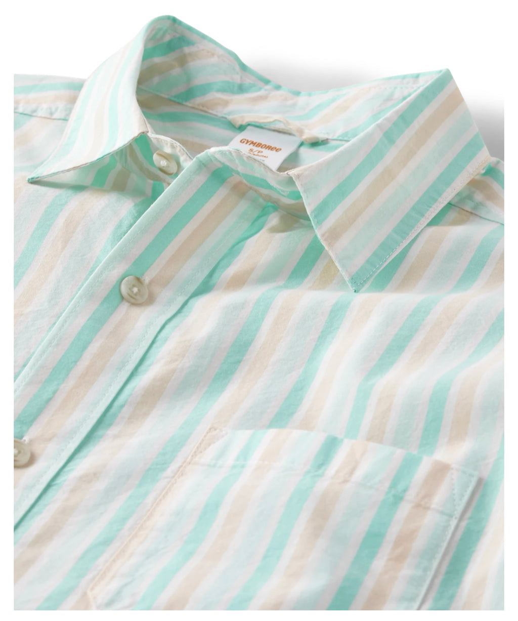 Men’s Gymboree Striped Cotton Poplin Button Up Shirt.