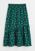 Girls Midi Cotton Printed Skirt