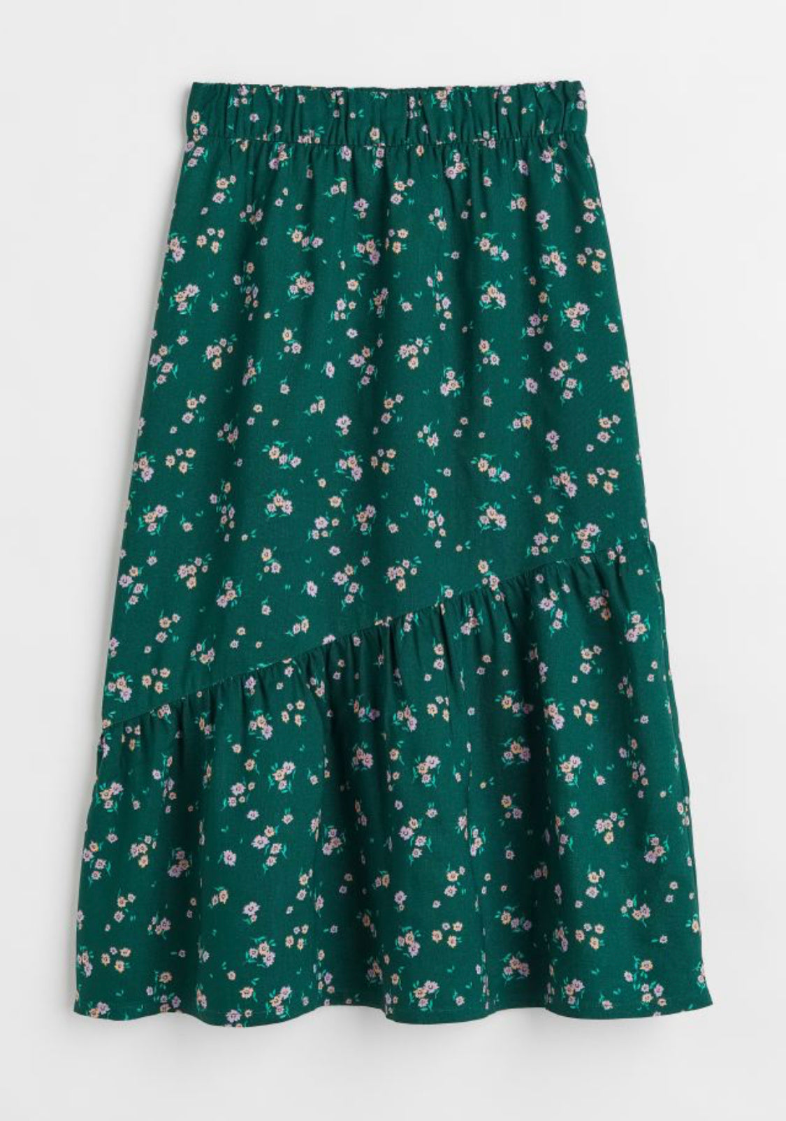 Girls Midi Cotton Printed Skirt
