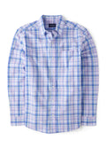 Men’s Plaid Poplin Button Up Shirt.