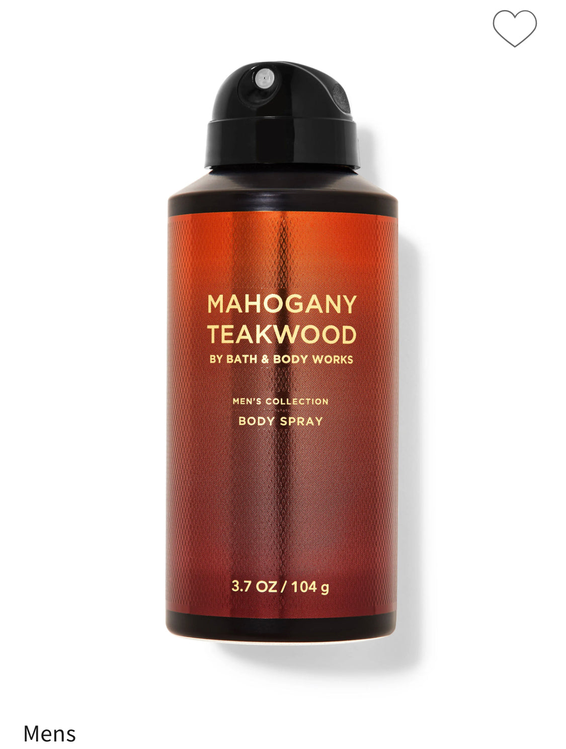 Men’s Mahogany Teakwood Body Spray by Bath and Body Works.