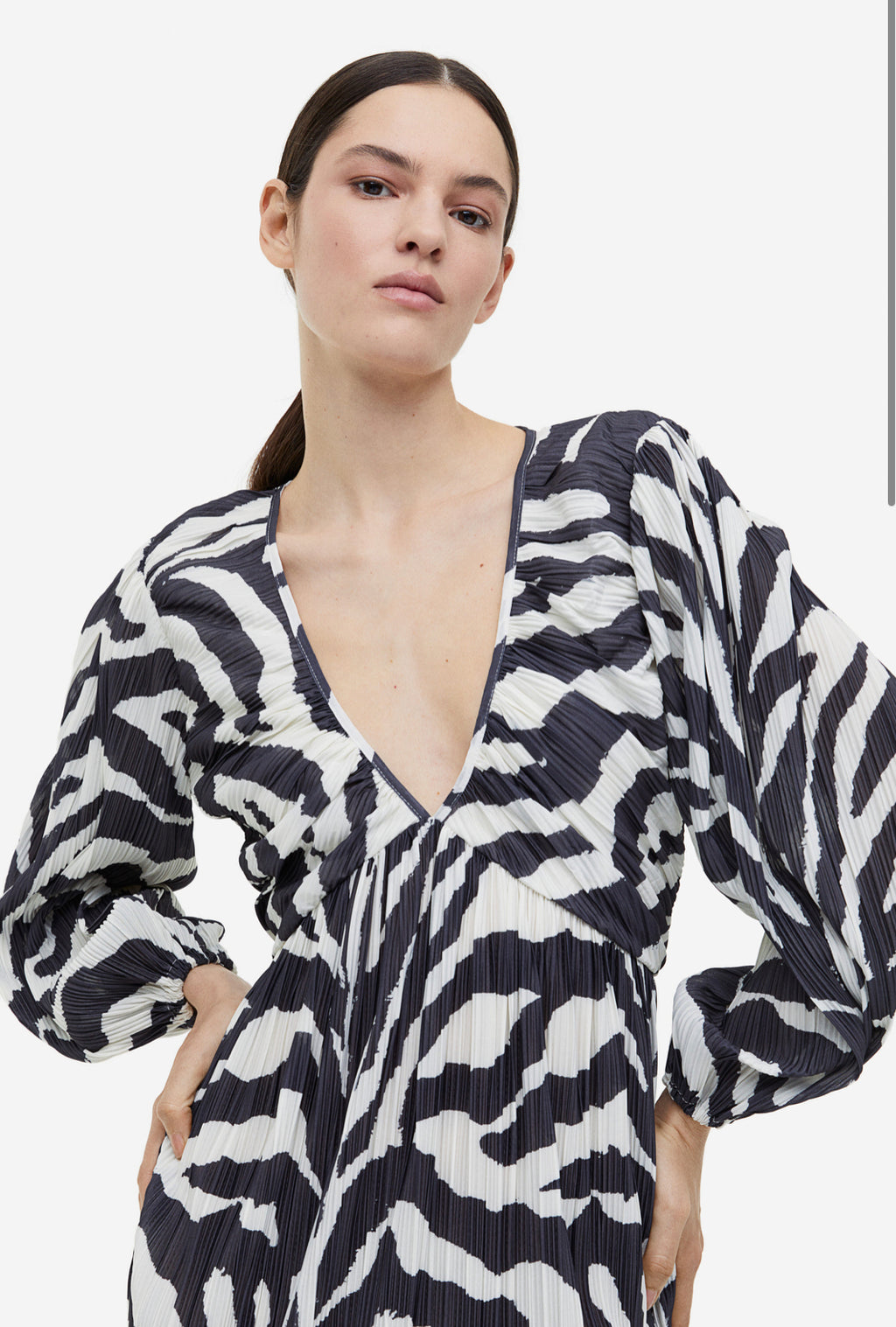 LWomen’s Long Sleeve Pleated Dress