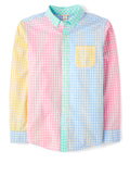 Men’s Gymboree Gingham Colourblock Cotton Poplin Button Up Shirt