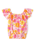 Girls Printed Flutter Top