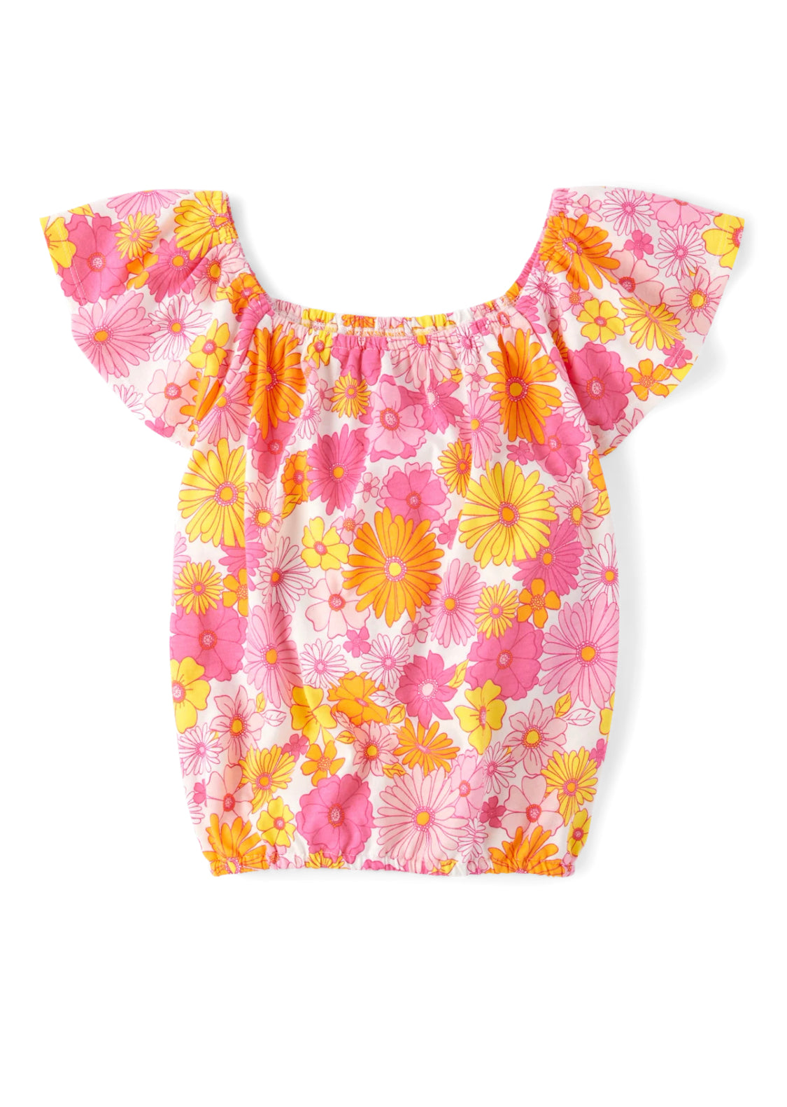 Girls Printed Flutter Top