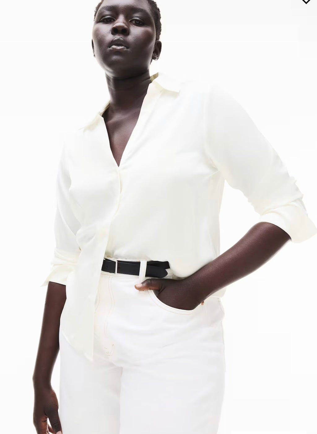 Women’s V-Neck Satin Blouse by H&M