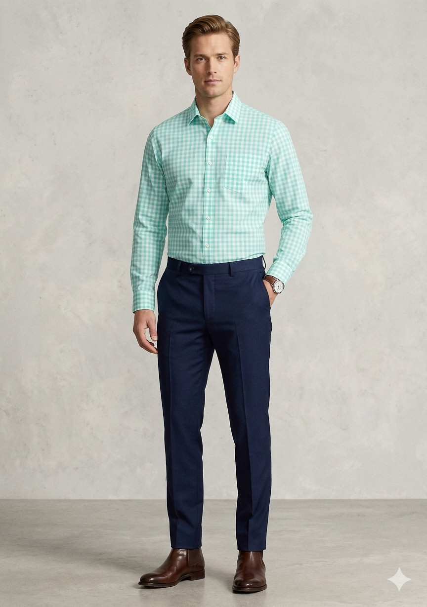 Men’s Place Cotton Poplin Button Up Shirt.